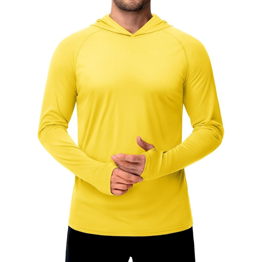 Men's UPF 50 rash guard shirt breathable quick-dry sun protection athletic fit outdoor