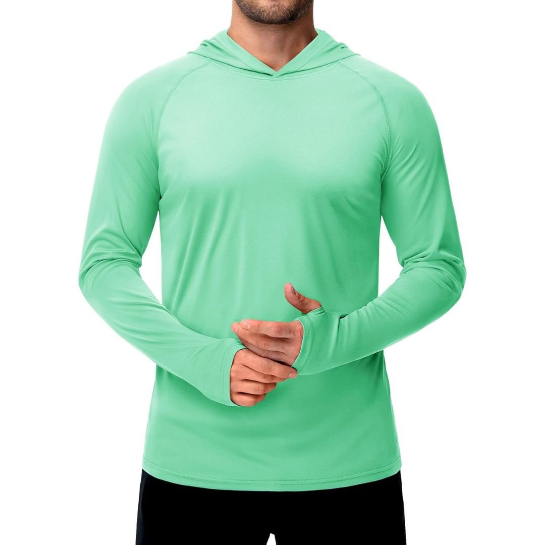 Men's UPF 50 rash guard shirt breathable quick-dry sun protection athletic fit outdoor