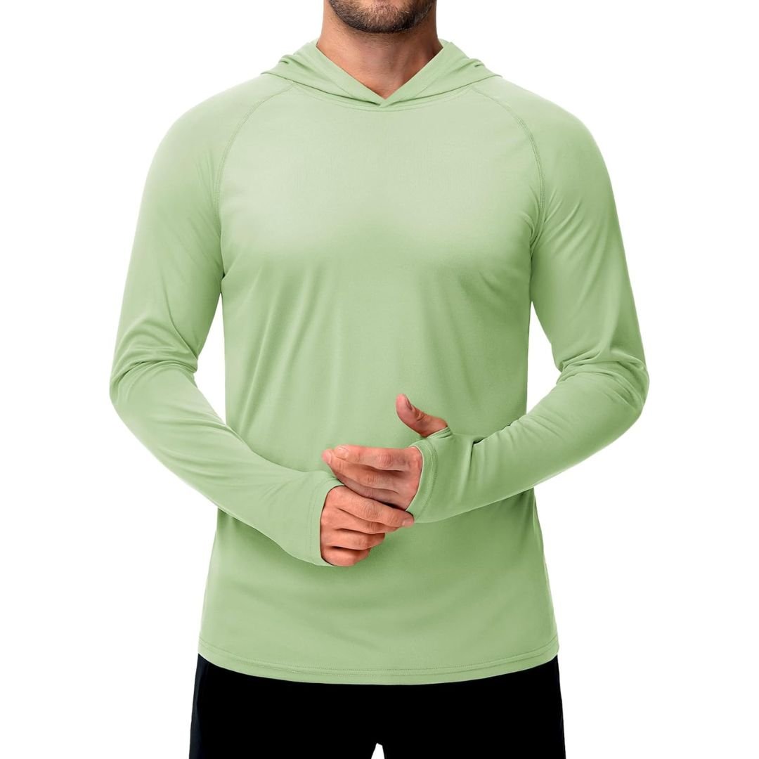 Men's UPF 50 rash guard shirt lightweight breathable quick-dry sun protection outdoor athletic fit