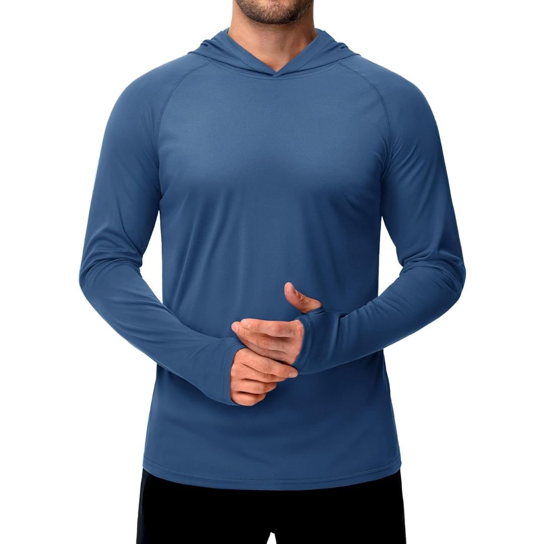 Men's UPF 50 rash guard shirt lightweight quick-dry sun protection athletic fit outdoor sports