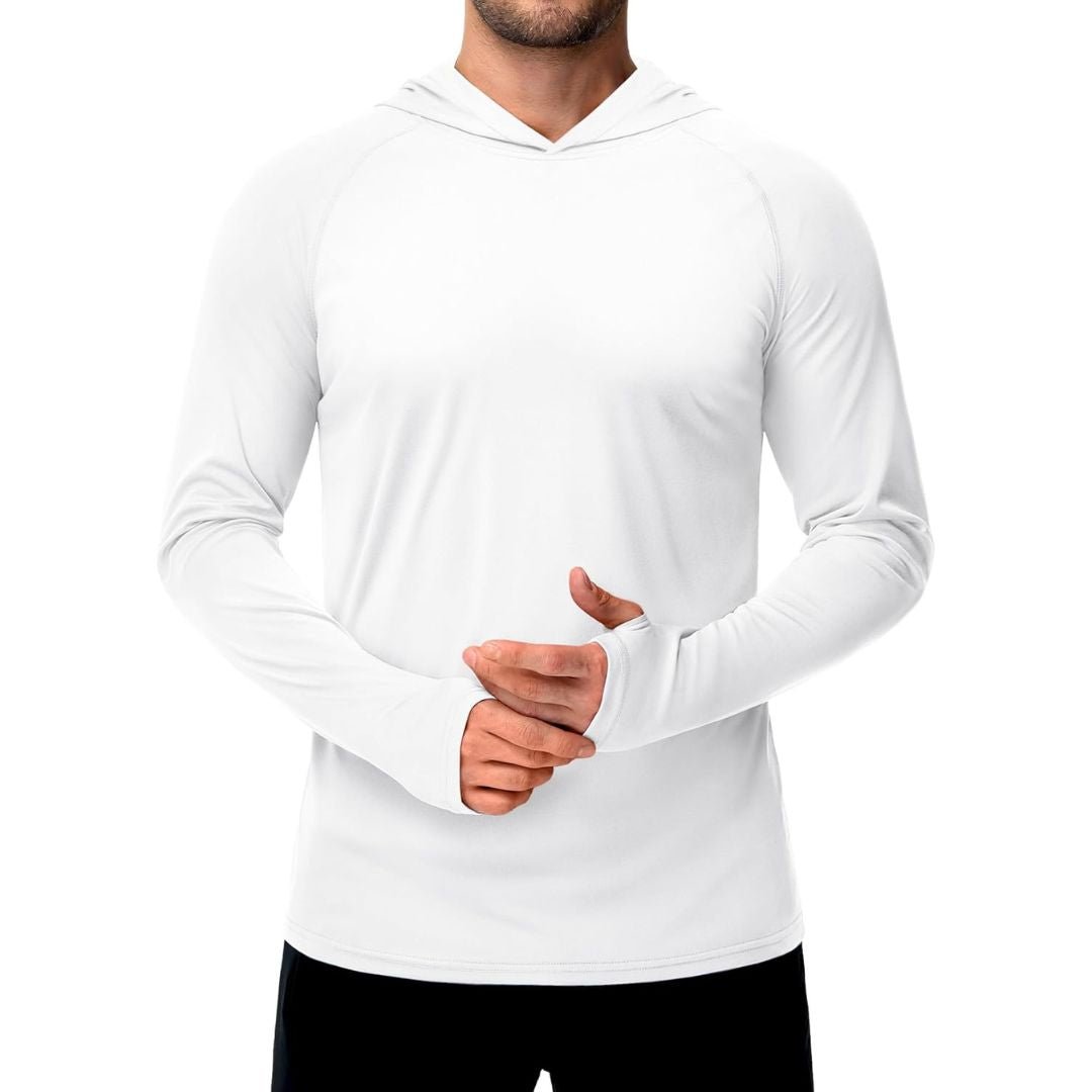 Men's UPF 50 rash guard shirt breathable quick-dry sun protection athletic fit outdoor wear