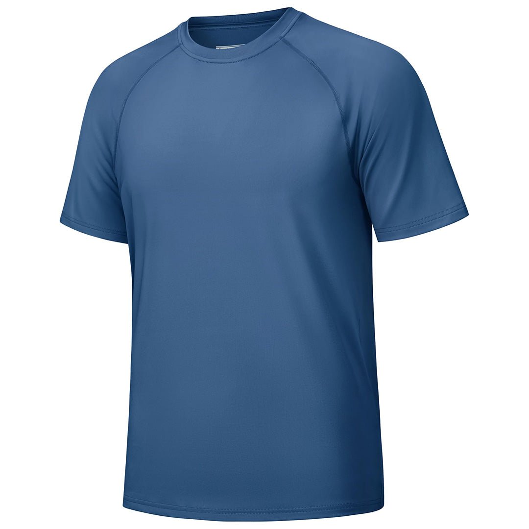 Men's UPF 50+ quick-dry swim shirt, lightweight breathable sun protection rashguard for outdoor sports