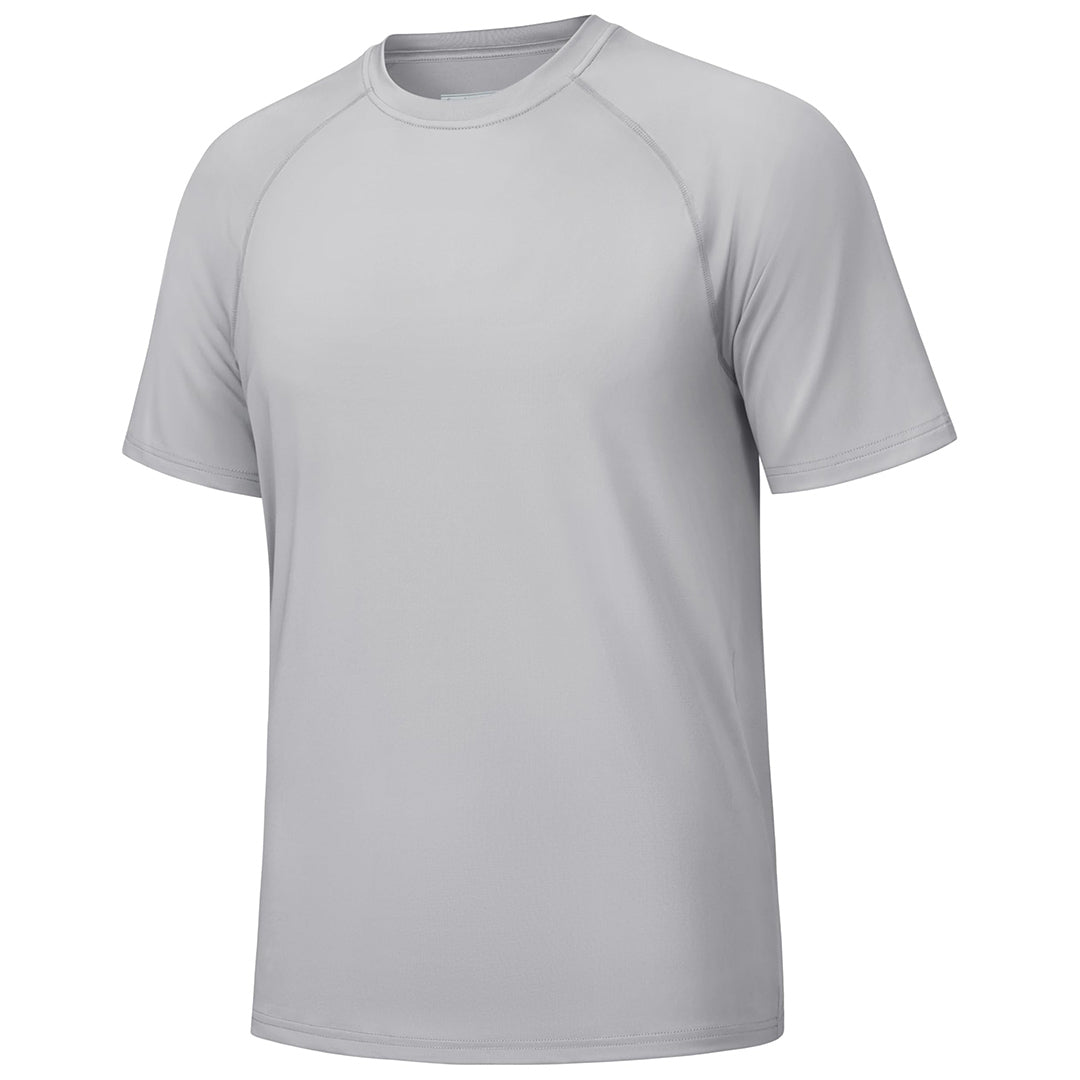 Men's UPF 50+ quick-dry swim shirt, lightweight breathable sun protection tee for outdoor sports