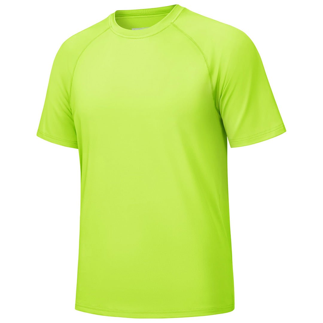 Men's UPF 50+ quick-dry swim shirt, lightweight breathable sun protection tee for outdoor sports