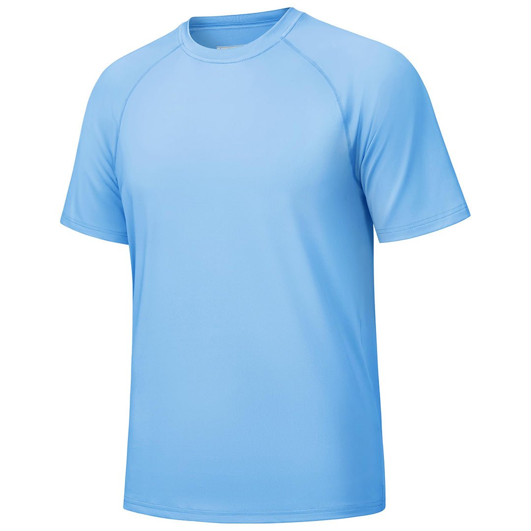 Men's UPF 50+ quick-dry swim shirt, lightweight breathable sun protection tee for outdoor sports