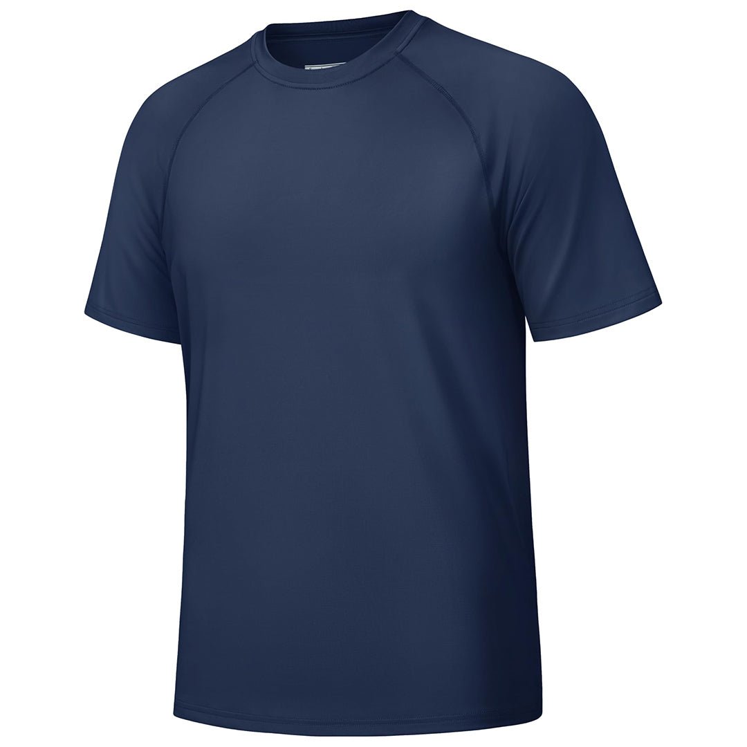 Men's UPF 50+ quick-dry swim shirt, lightweight breathable sun protection tee for outdoor sports