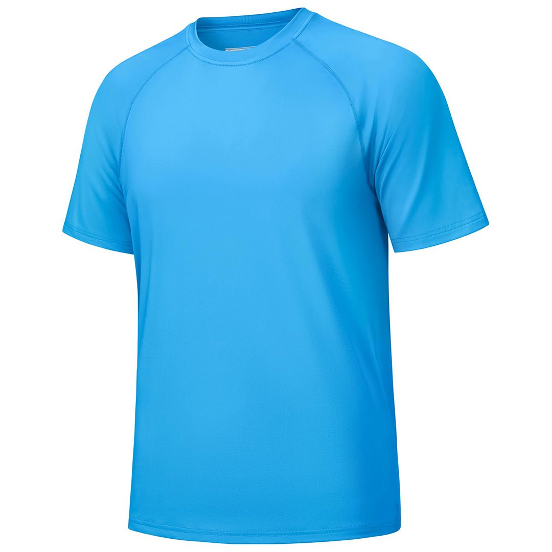 Men's UPF 50+ quick-dry swim shirt, lightweight breathable sun protection tee for outdoor sports