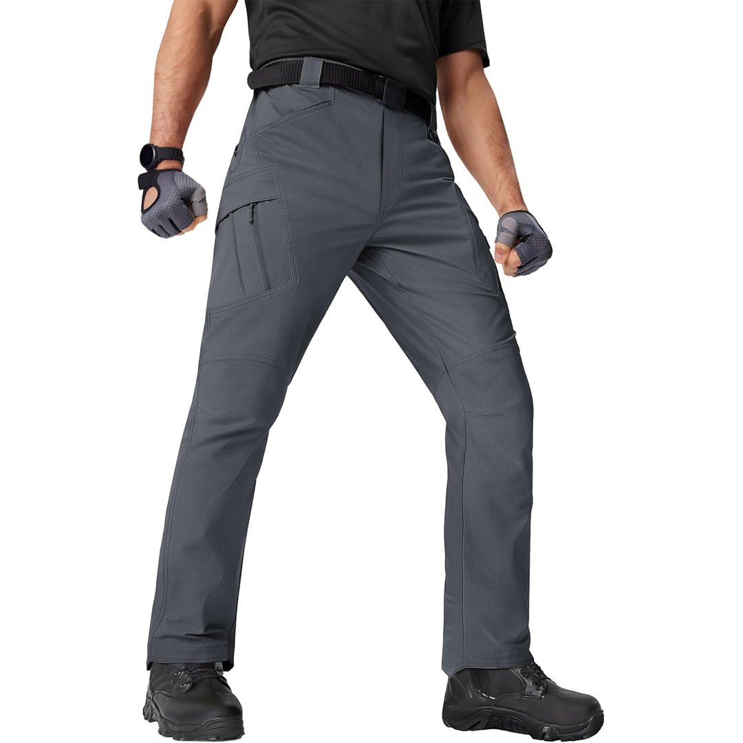 Men's lightweight nylon cargo military pants, water-repellent, slim-fit with 8 utility pockets