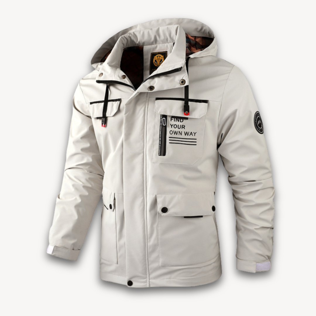 Men's lightweight waterproof hooded summer jacket breathable polyester shell with detachable hood