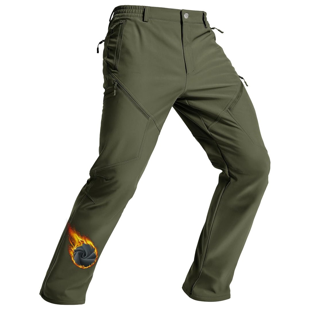 Men's fleece lined waterproof hiking pants for cold weather outdoor adventures windproof design