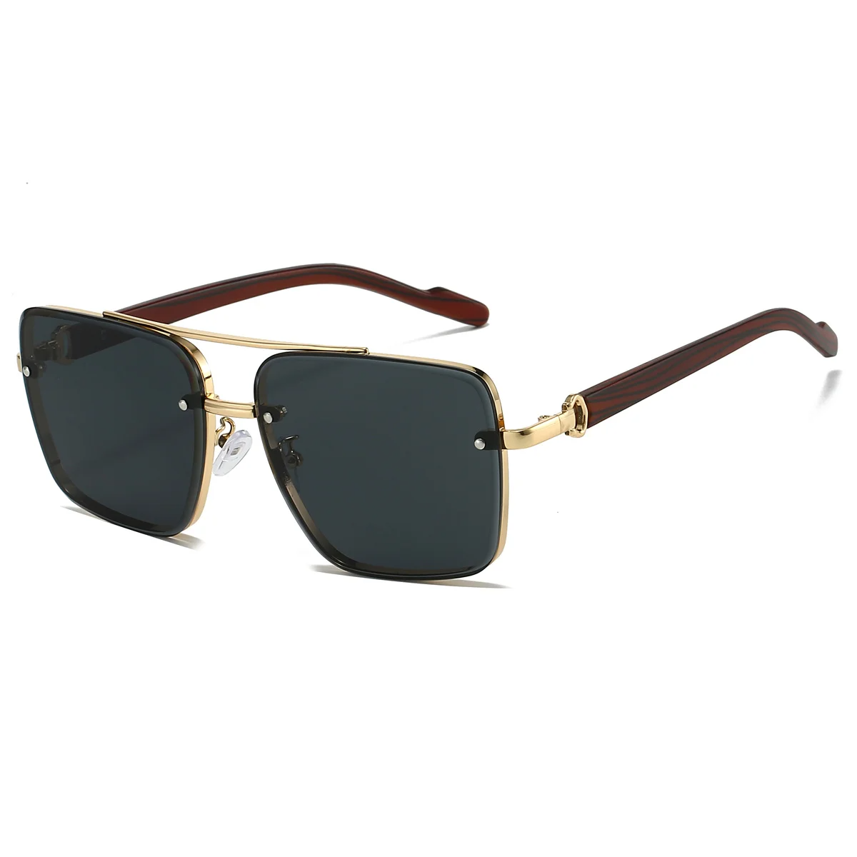 Bold square aviator sunglasses with gradient lenses and sleek gold accents for a vintage-modern look