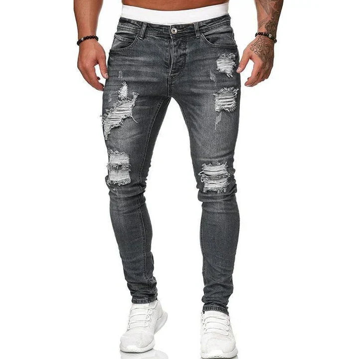 Men's Akra slim-fit jeans dark wash body-hugging silhouette versatile elegant casual denim