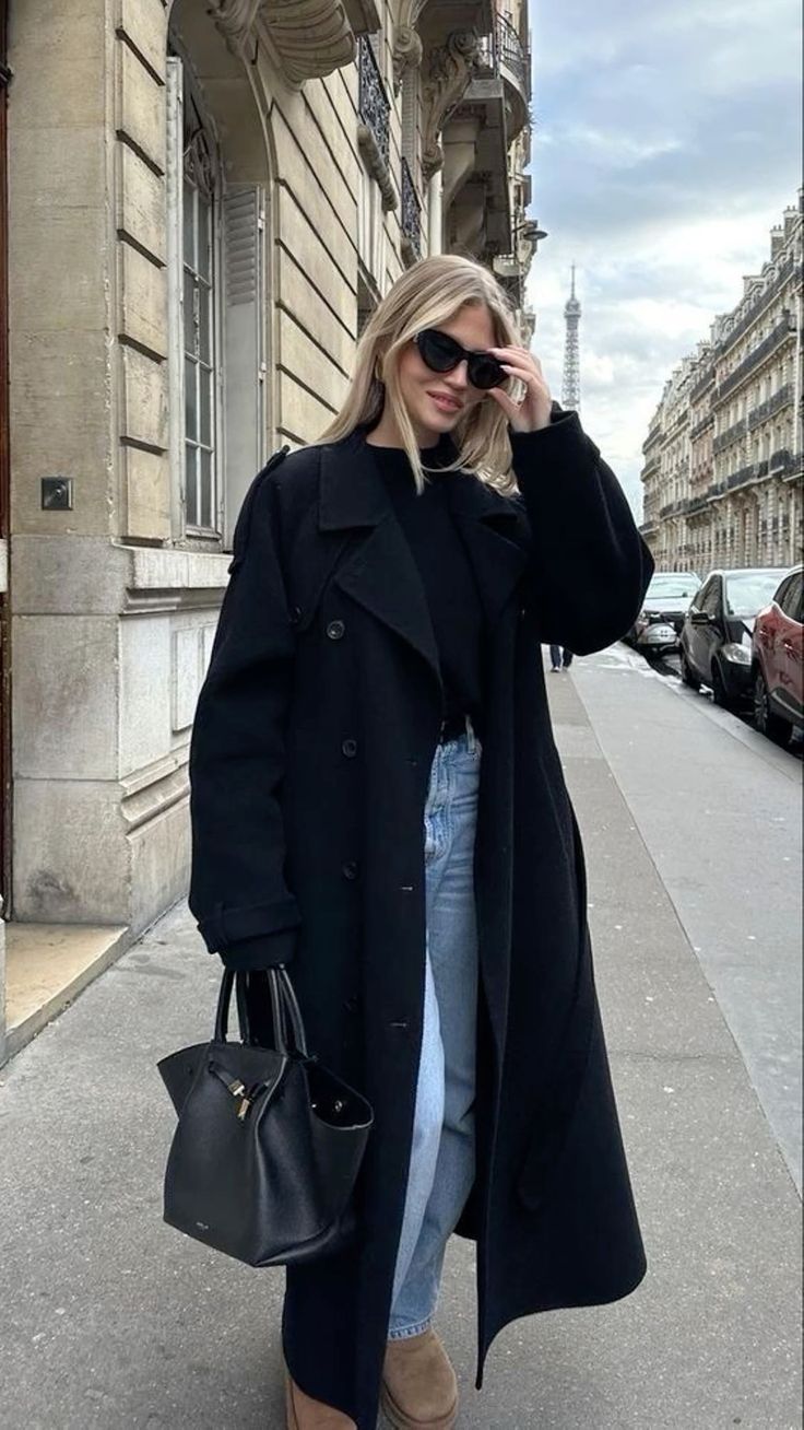 Women's lilac trench coat long silhouette wide lapels belted waist elegant spring fall outerwear