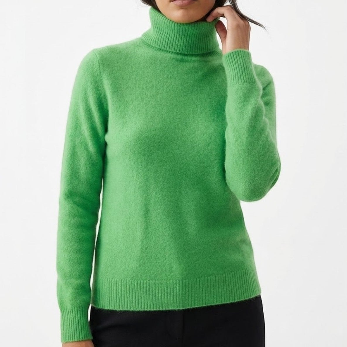 Mira women's soft wool turtleneck sweater with high collar, modern regular fit for winter warmth