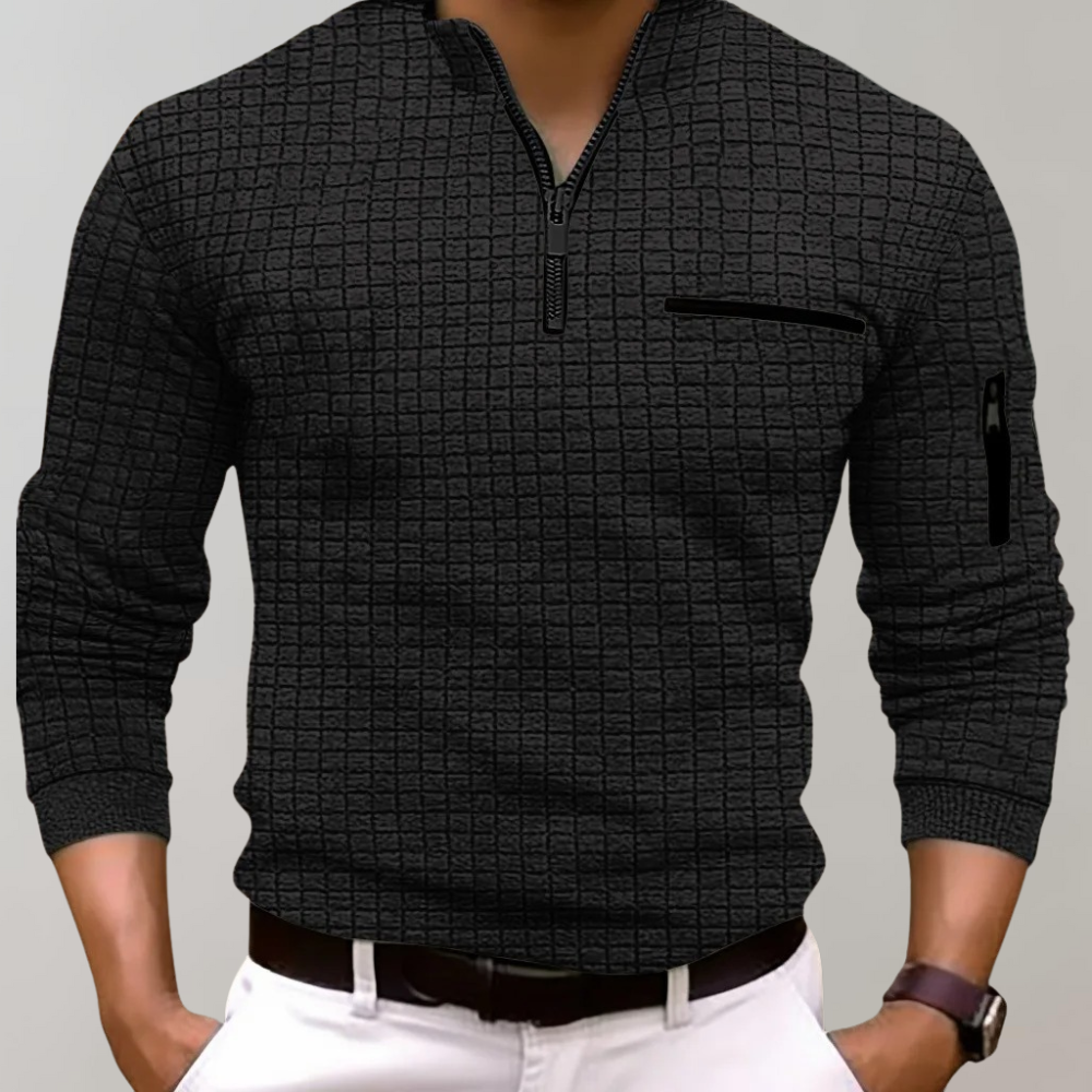 Gottbert men's long sleeve polo shirt breathable comfort fit classic collar modern casual elegance