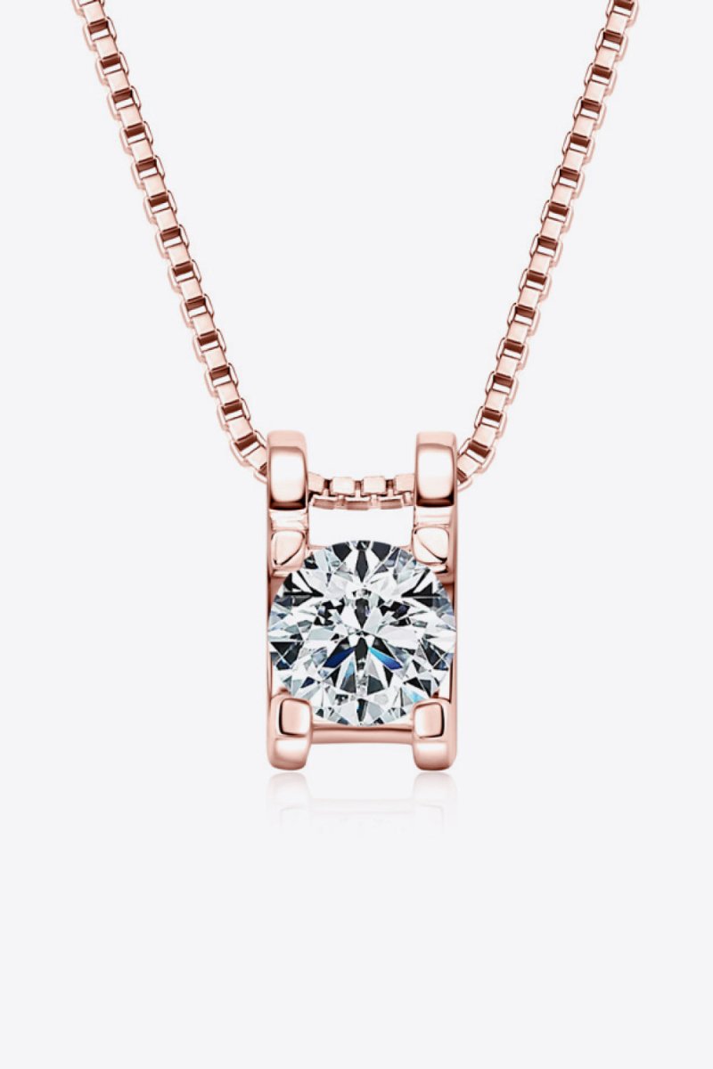 Moissanite 925 sterling silver necklace 0.5ct brilliant solitaire pendant adjustable 17.7in chain