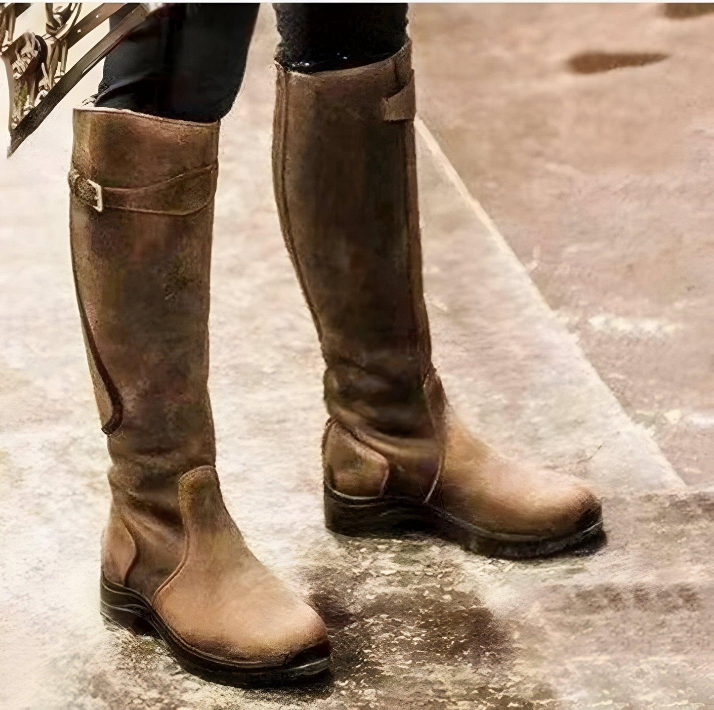 Tall waterproof hiking boots with full leg coverage, secure grip sole, and all-day comfort support