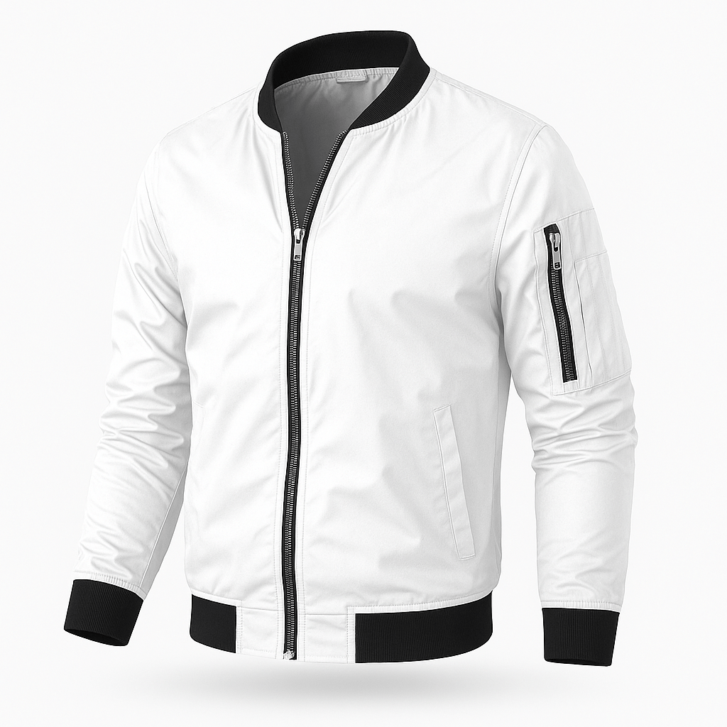 Men's lightweight navy bomber jacket classic fit with full-zip pockets for versatile everyday wear