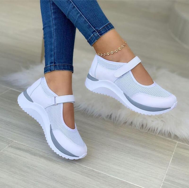 Paige women's white slip-on walking sneakers lightweight sporty design for all-day comfort