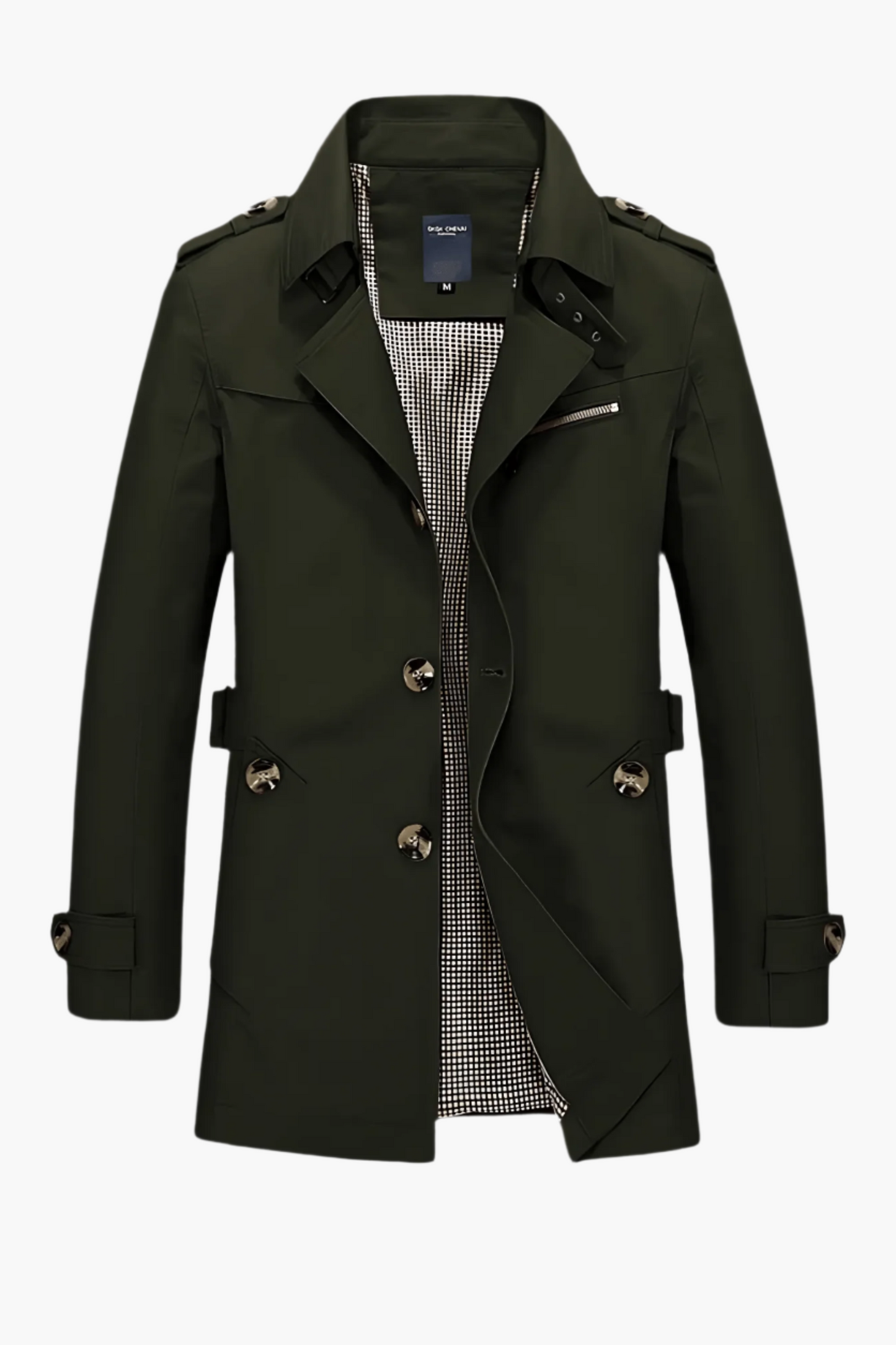 Men's classic modern trench coat versatile business slim-fit silhouette with contemporary design details