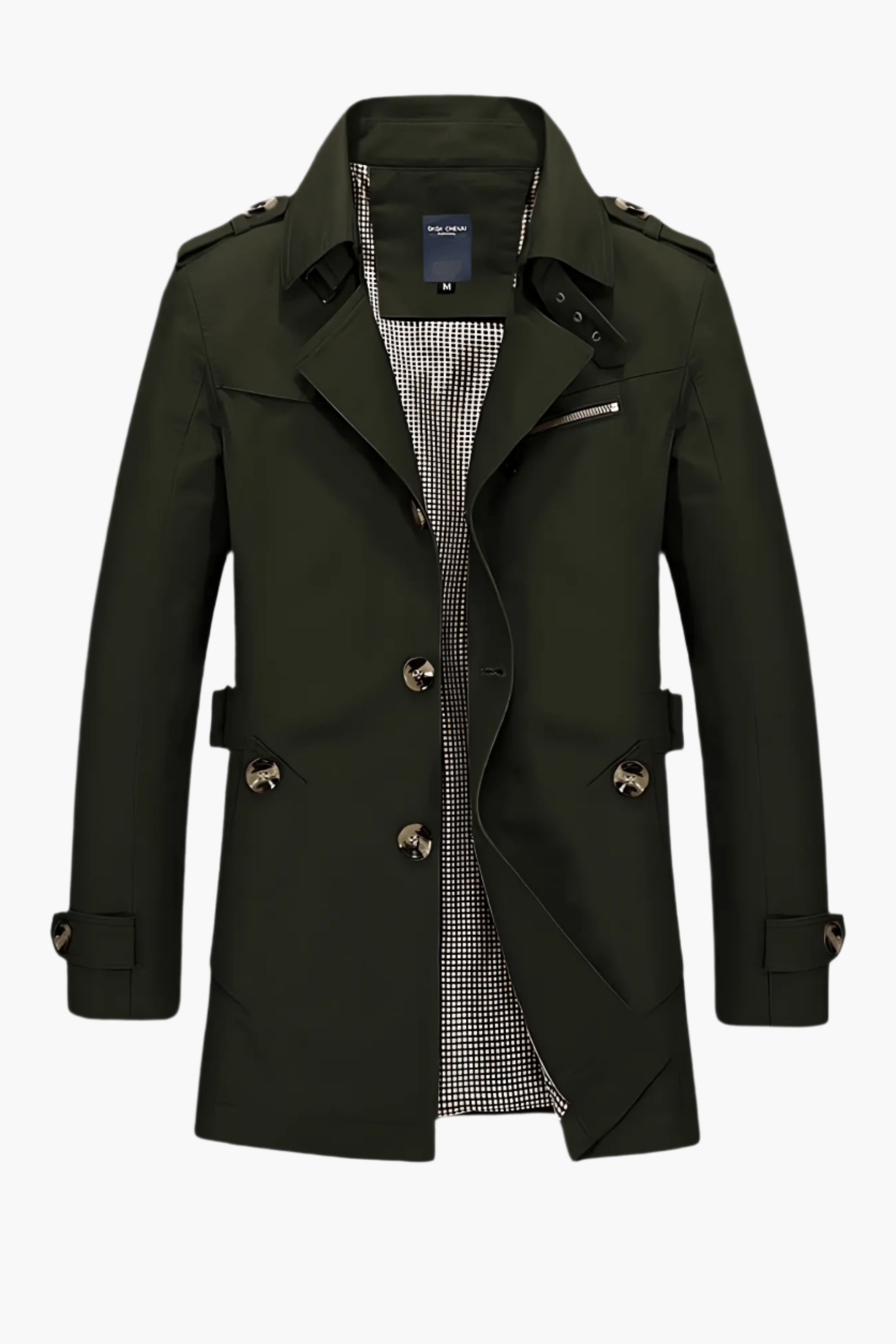 Men's classic modern trench coat versatile business slim-fit silhouette with contemporary design details