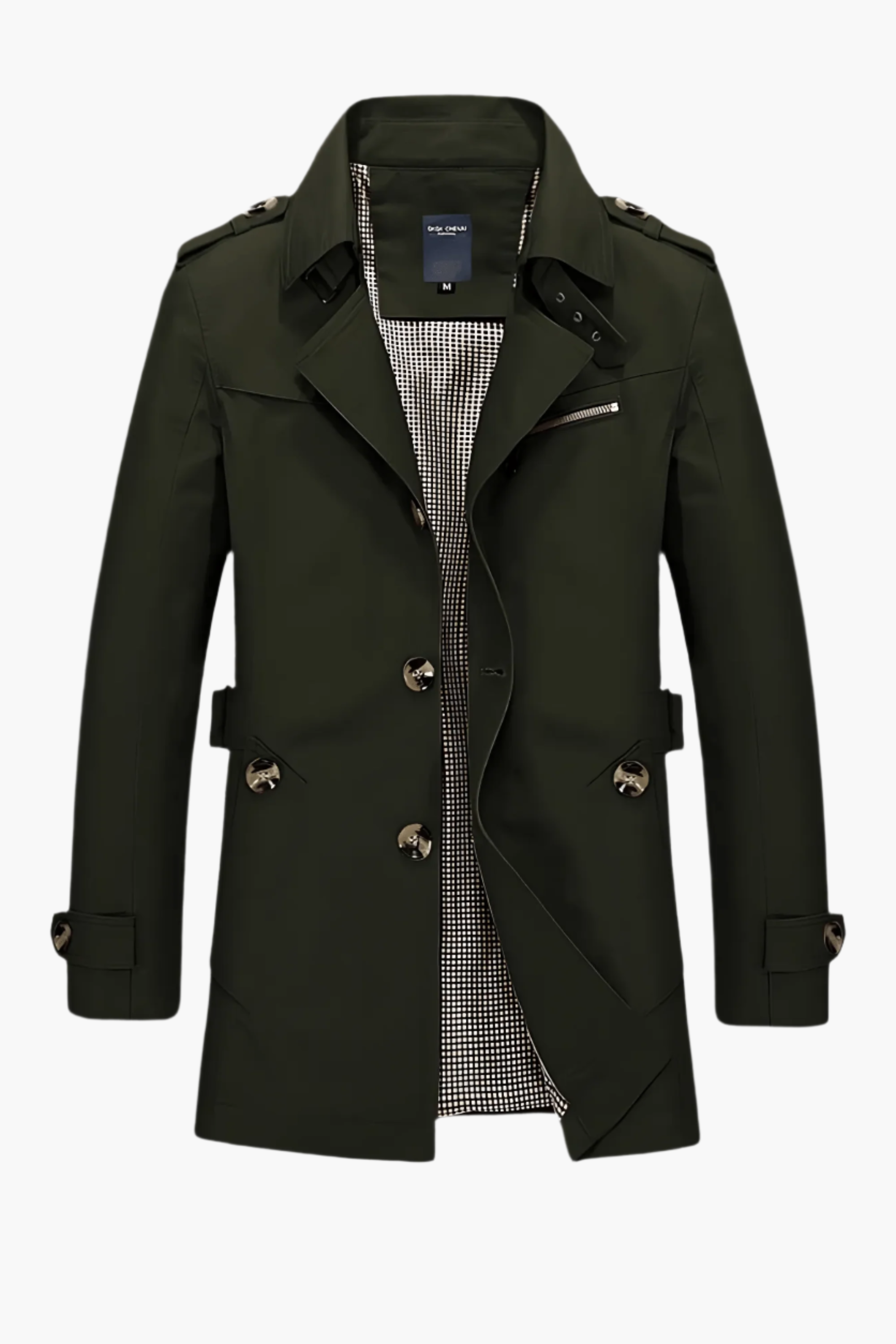 Men's classic modern trench coat versatile business slim-fit silhouette with contemporary design details