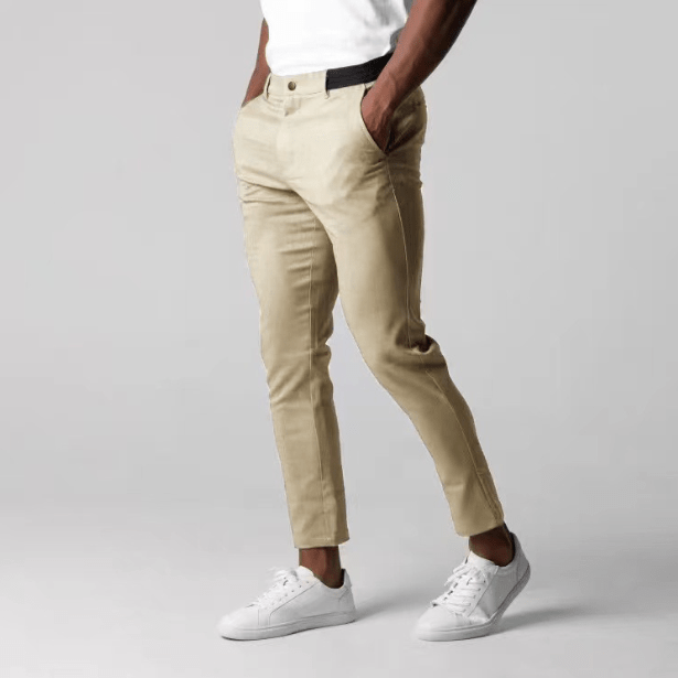 Men's black stretchy skinny pants slim comfort fit with modern tailored silhouette