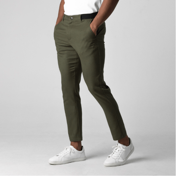 Men's black stretchy skinny pants slim fit comfort waistband everyday casual office wear