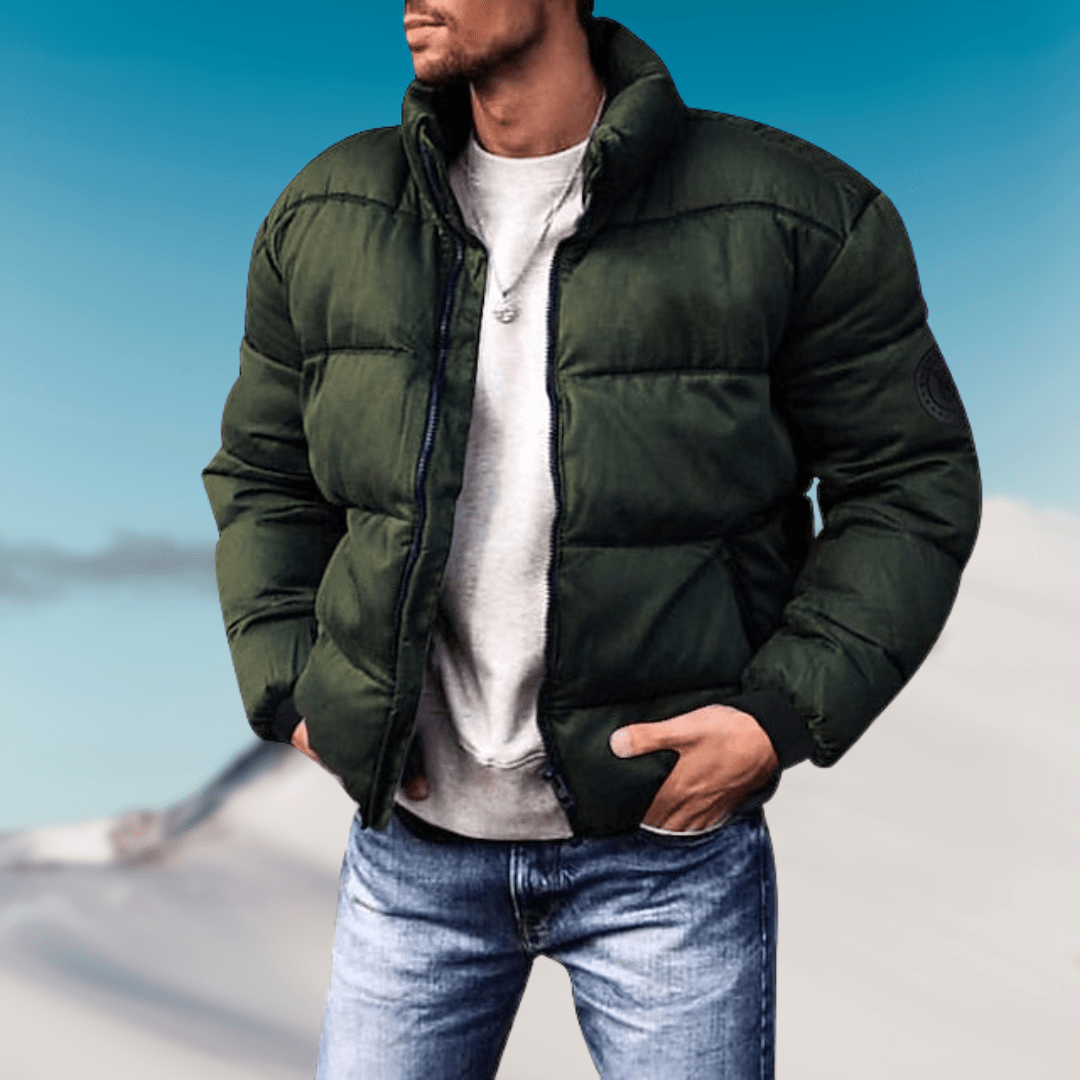 Axel unisex black puffer jacket insulated lining sleek modern silhouette for men and women