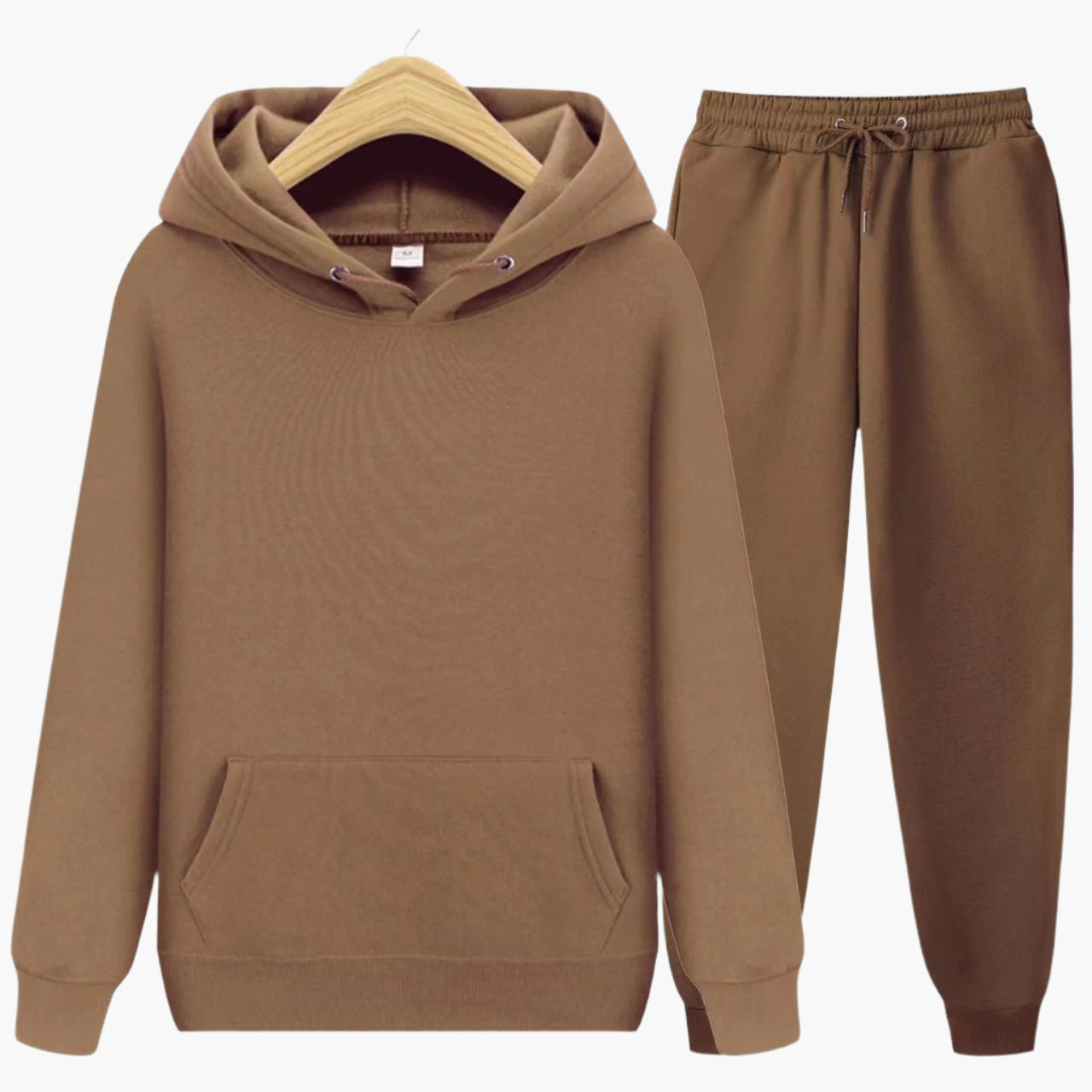 Men's gray hoodie and jogger set loose-fit casual loungewear with kangaroo pocket and elastic waist