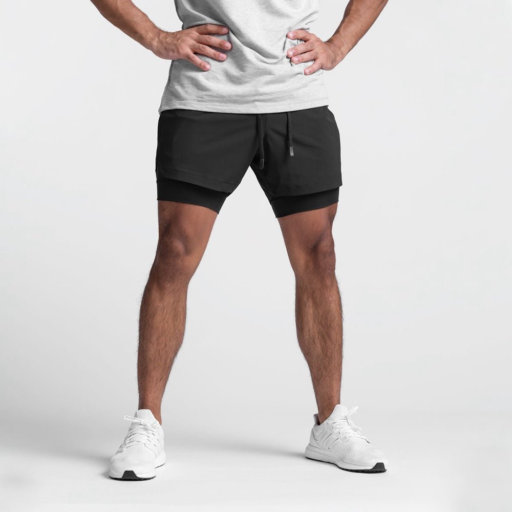 Men's slim fit training shorts lightweight breathable fabric adjustable waistband for workouts