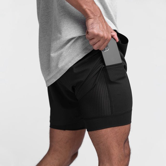Men's slim fit training shorts lightweight breathable fabric adjustable waistband workout running