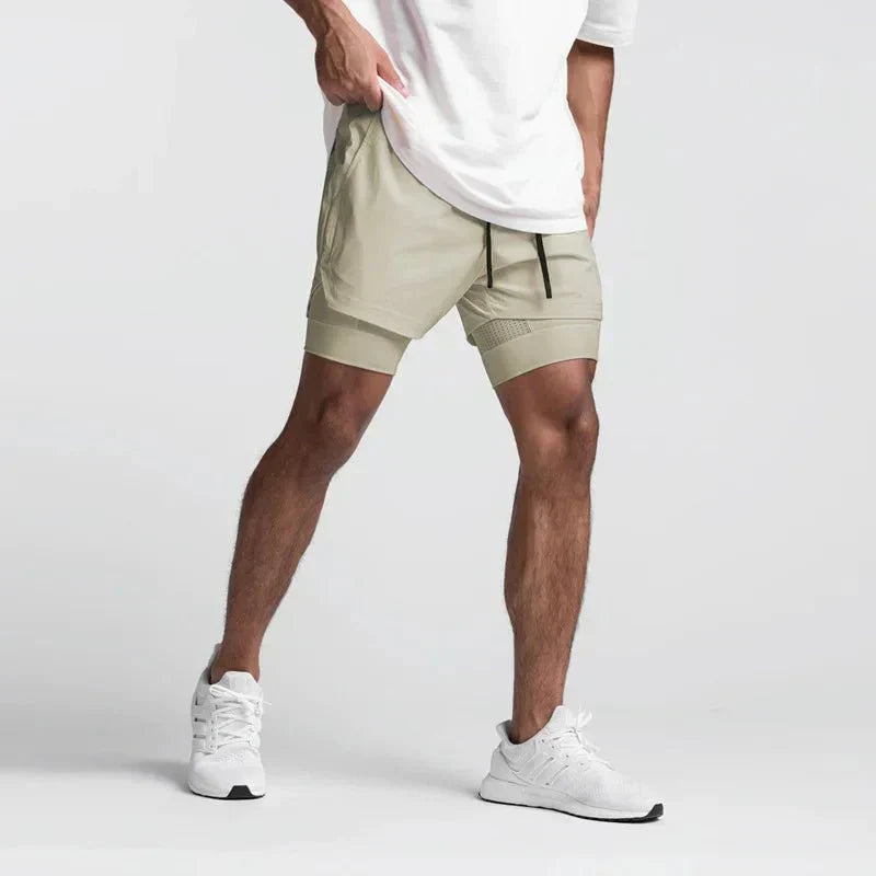 Men's slim fit training shorts lightweight breathable fabric adjustable waistband for workouts