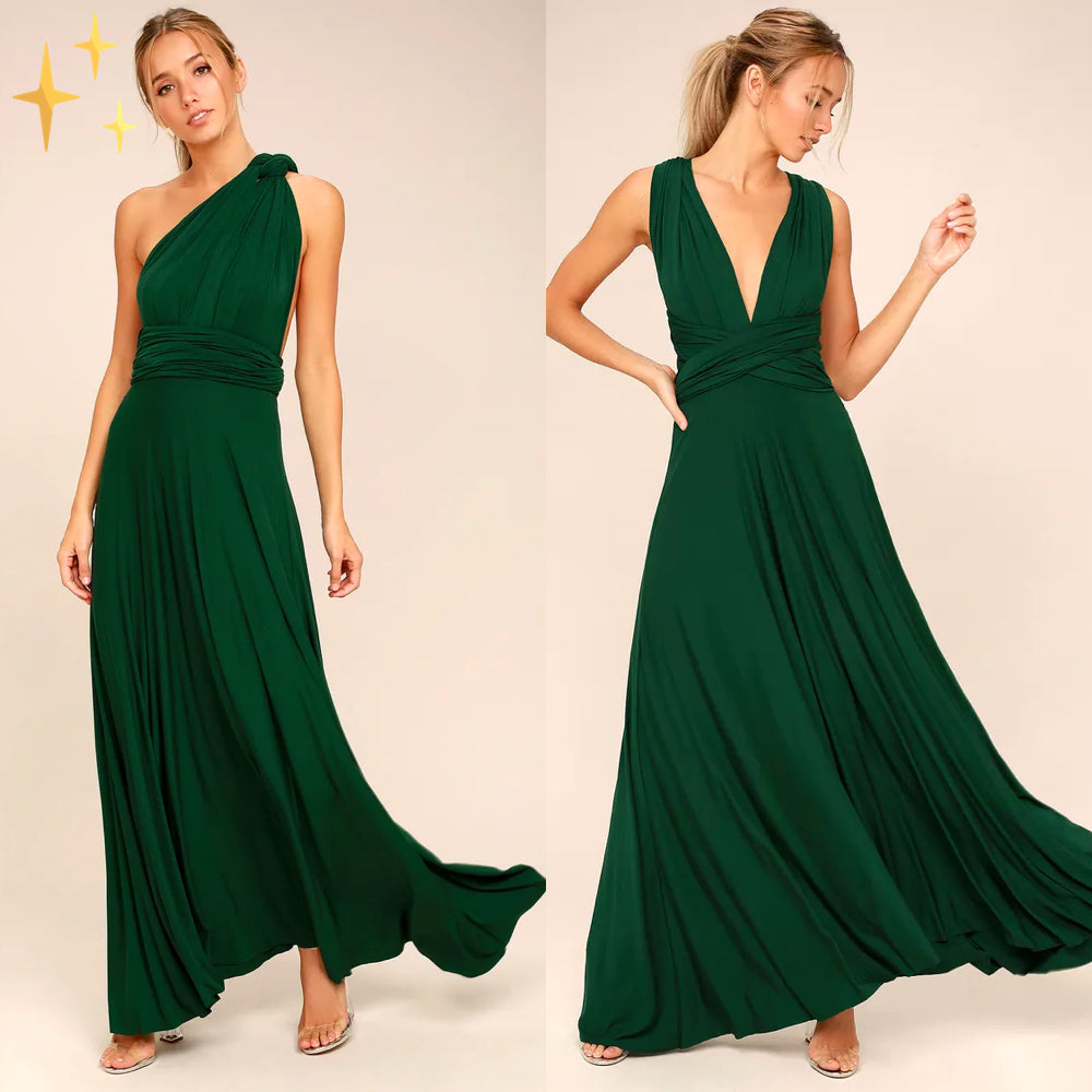 Floral wrap dress women deep V-neckline lightweight stretch fabric versatile silhouette
