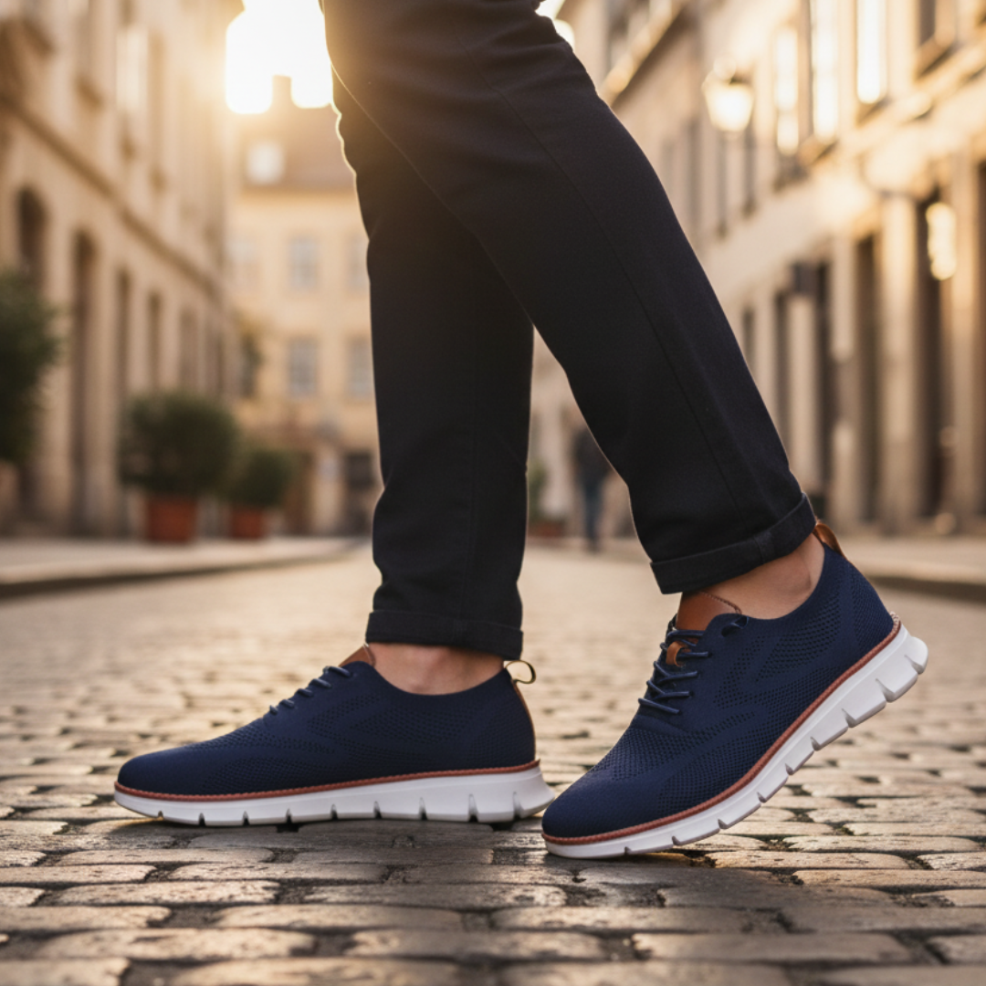 Men's breathable mesh sports shoes with durable rubber sole, lightweight sporty design for all-day comfort