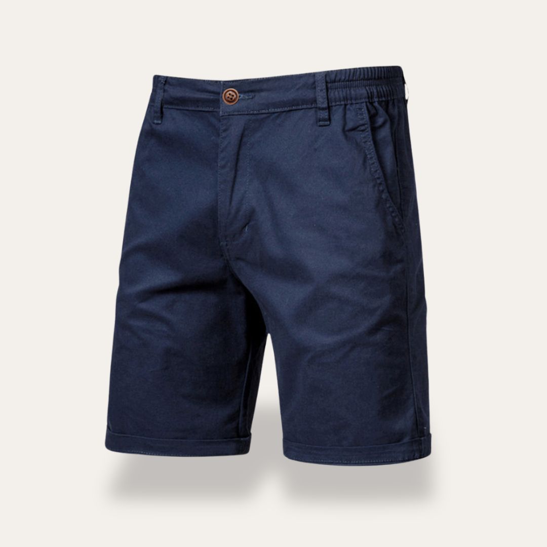 Men's classic fit mid-length cotton shorts breathable natural fiber everyday urban style Nordic flair