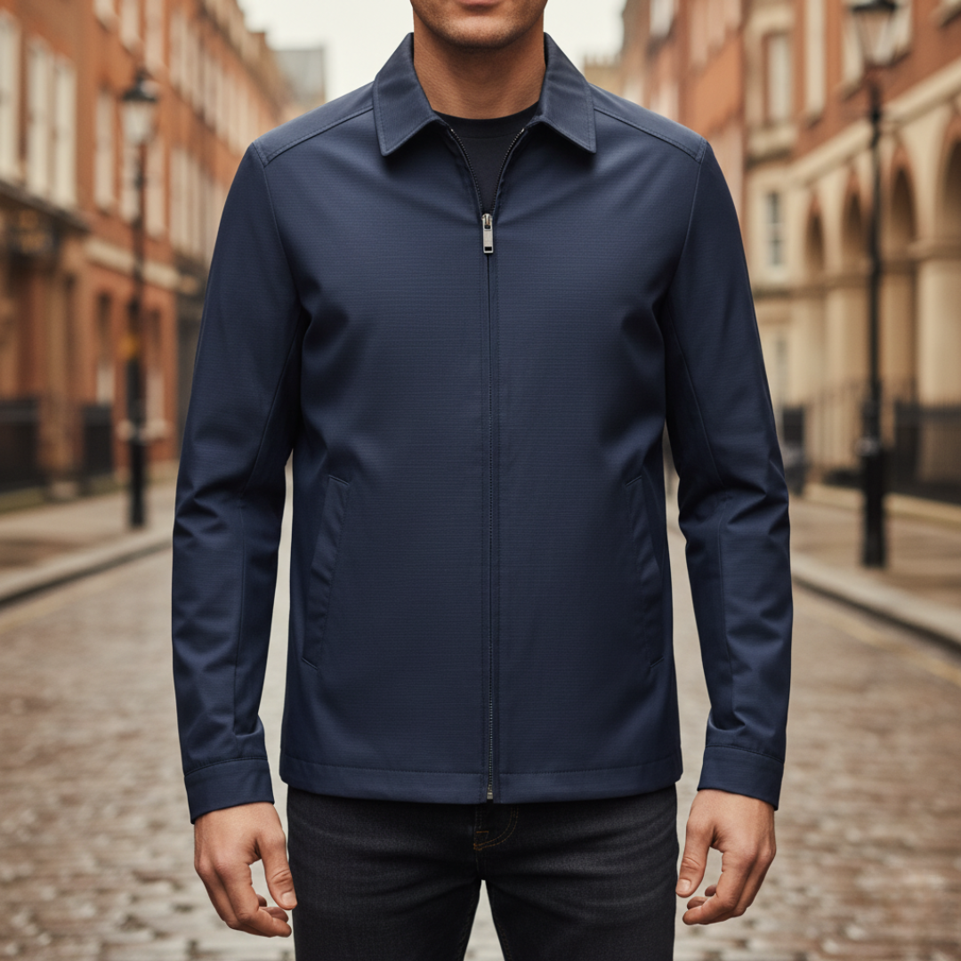 Men's lightweight waterproof jacket slim fit outdoor windproof rain-resistant modern style
