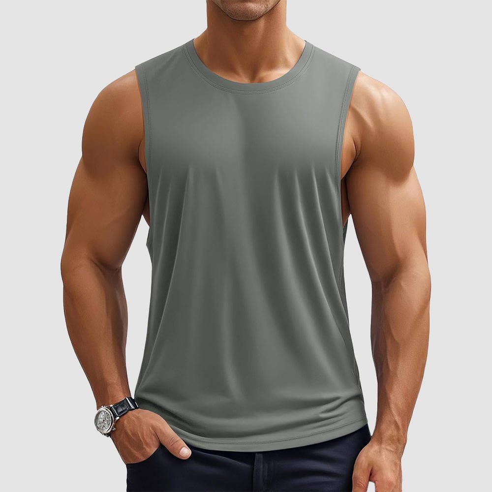 Men's quick-dry sleeveless gym tank top lightweight breathable workout shirt for active training