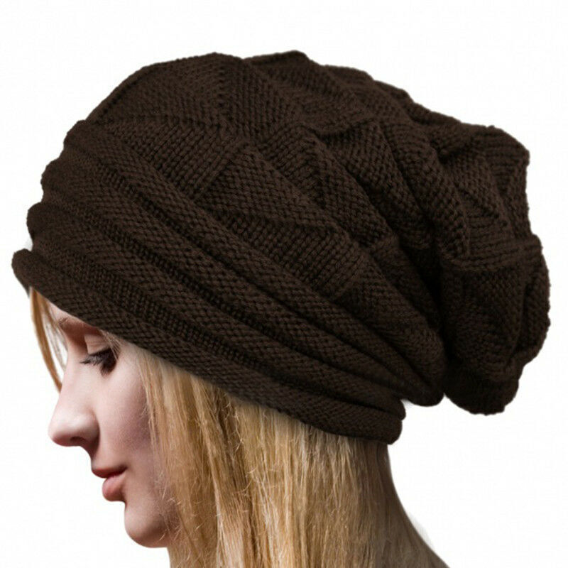 Nina oversized knitted beanie in natural cotton-wool blend, relaxed casual fit unisex winter essential