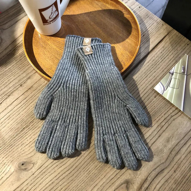 Nina women's knitted gloves cotton blend one-size elegant classic winter accessory in trendy colors
