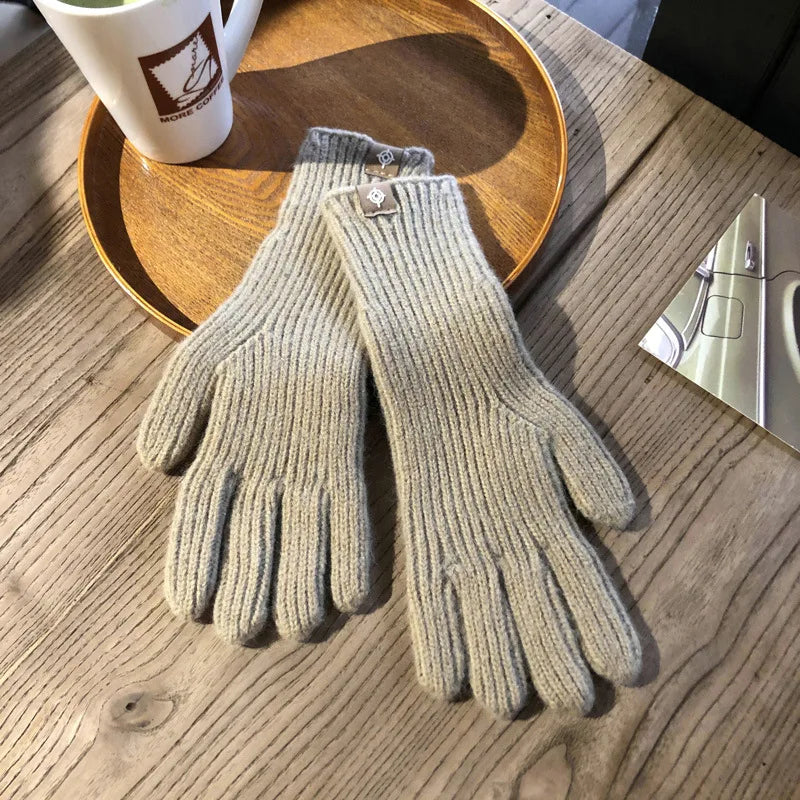 Women's Nina knitted gloves cotton blend one size fits all elegant winter accessory in trendy colors