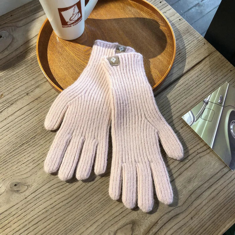 Nina women's knitted gloves cotton blend one size fits all elegant classic winter accessory