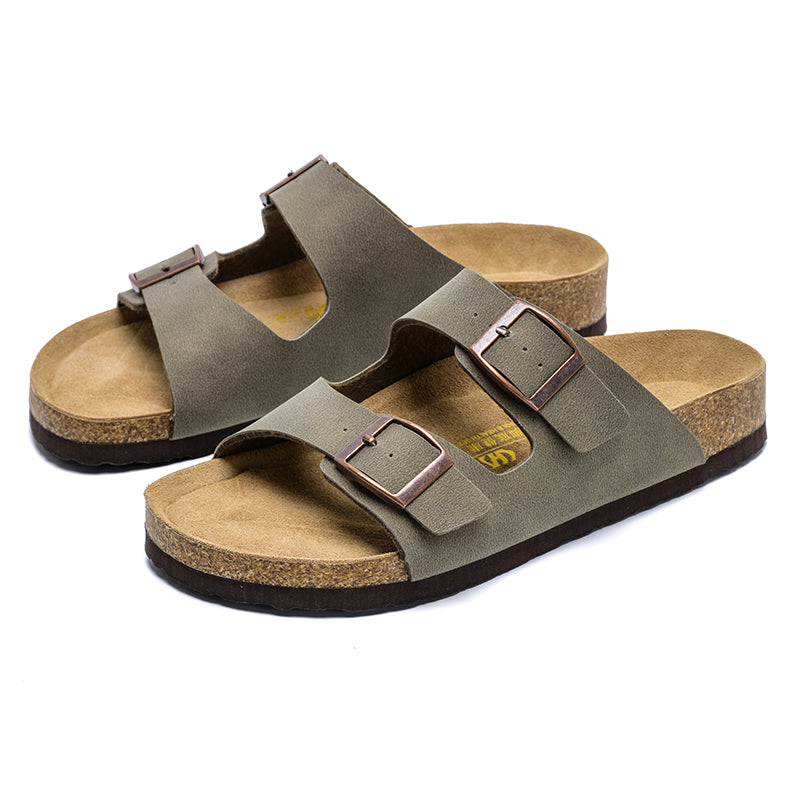 Men's open-toe summer sandals with adjustable straps, cushioned footbed, casual beach style