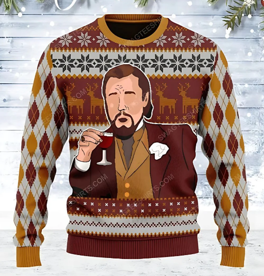 Men's funny meme Christmas sweater relaxed fit with humorous holiday graphic print