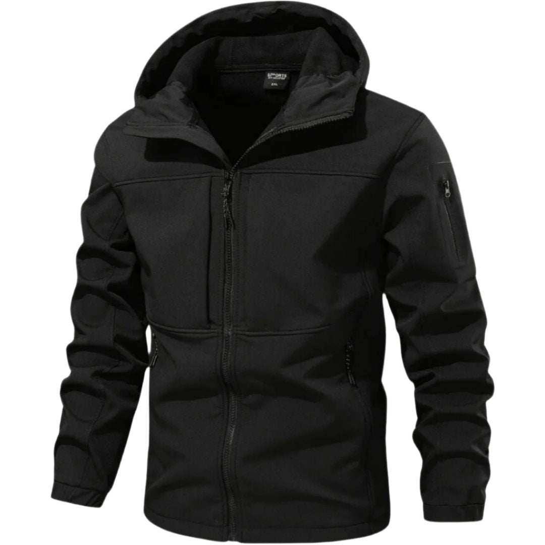 Men's olive military utility jacket windproof slim fit with multiple functional pockets