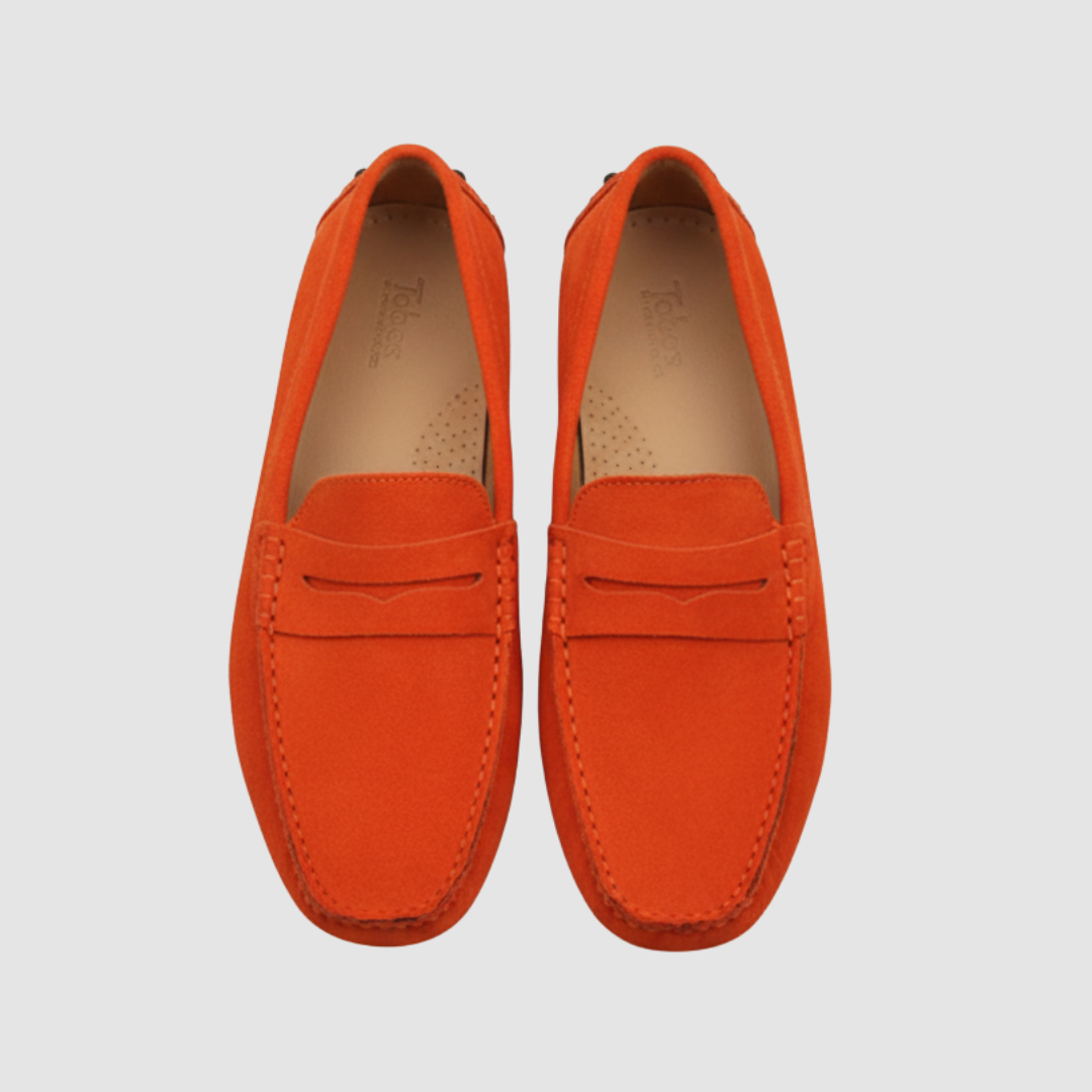 Men's suede leather moccasins casual slip-on shoes soft comfort fit elegant everyday style