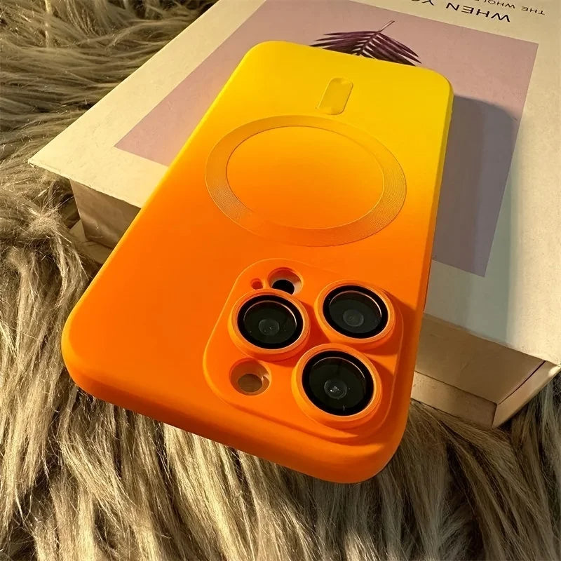 Flare Gradient MagSafe iPhone case dual-tone matte finish shock-absorbing edges stylish protection