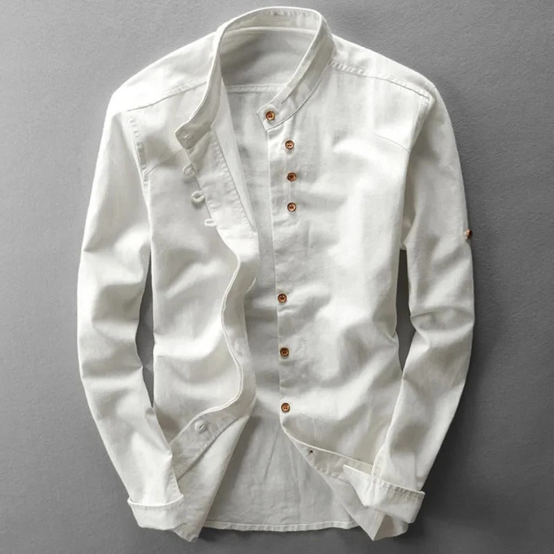 Osaka Japanese-style minimalist shirt, versatile work-to-weekend silhouette with traditional-inspired refined design
