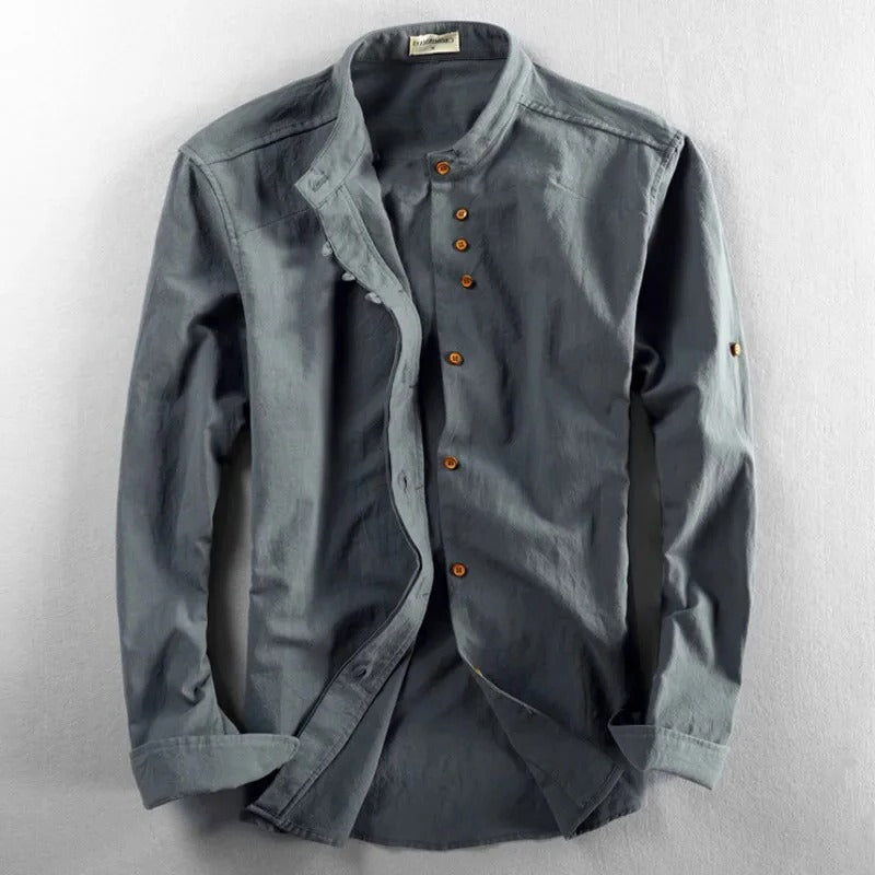 Osaka Japanese-style minimalist shirt, versatile work-to-weekend silhouette with understated sophisticated design