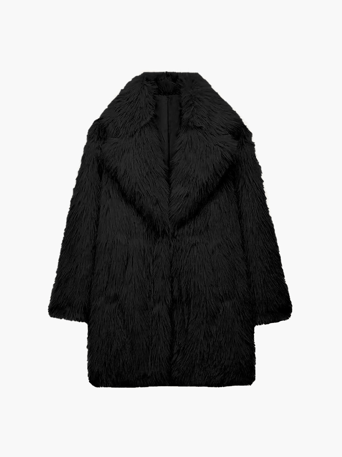 Women's oversized faux fur coat in soft fuzzy Minky fabric, cozy plush winter outerwear